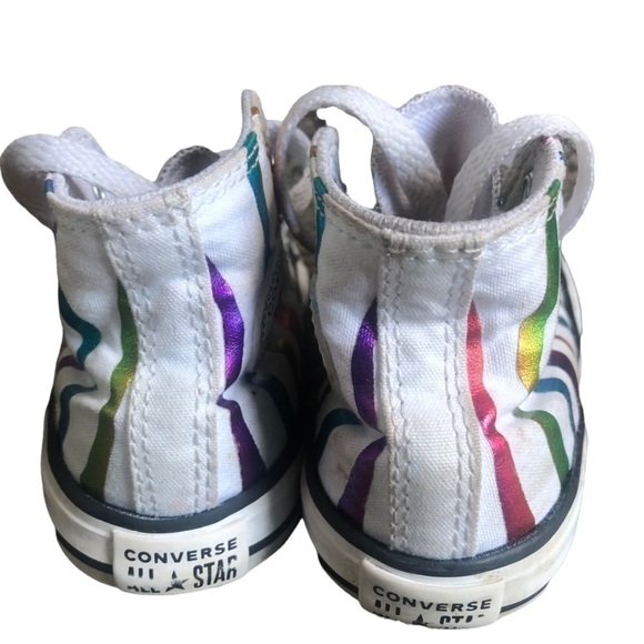 Converse Chuck Taylor All Star Hi Zebra Sneaker - infant 6 White/Rainbow - Picture 4 of 7